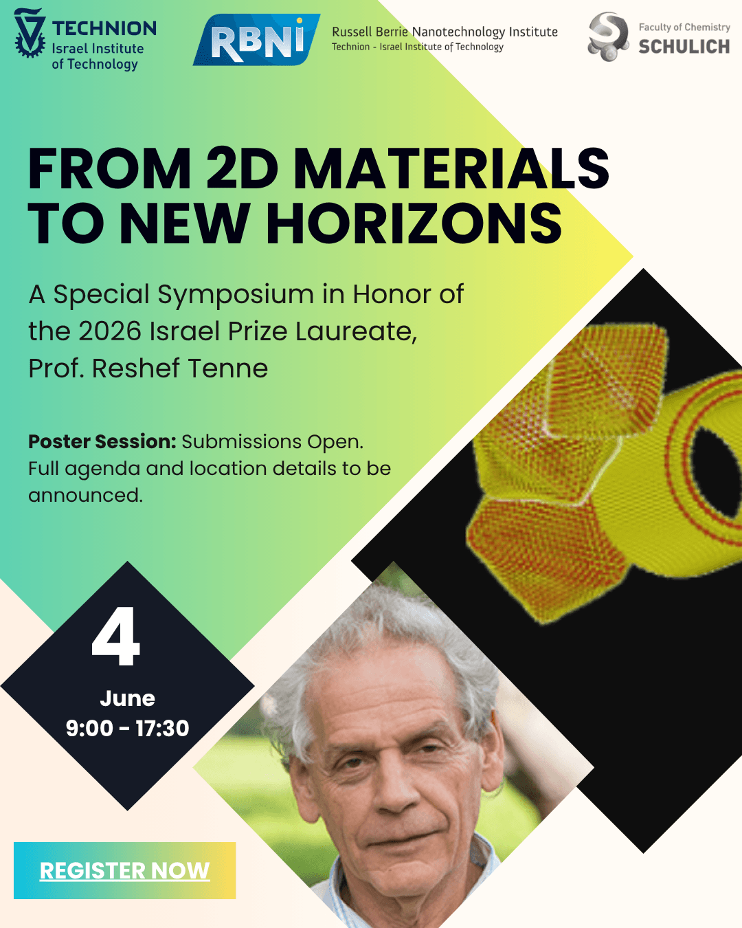 The Faculty of Chemistry is pleased to invite researchers, students, and industry partners to a special symposium to be held on June 4, 2026.
Register here:
